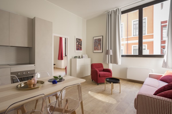 Modern serviced apartment interior for short let