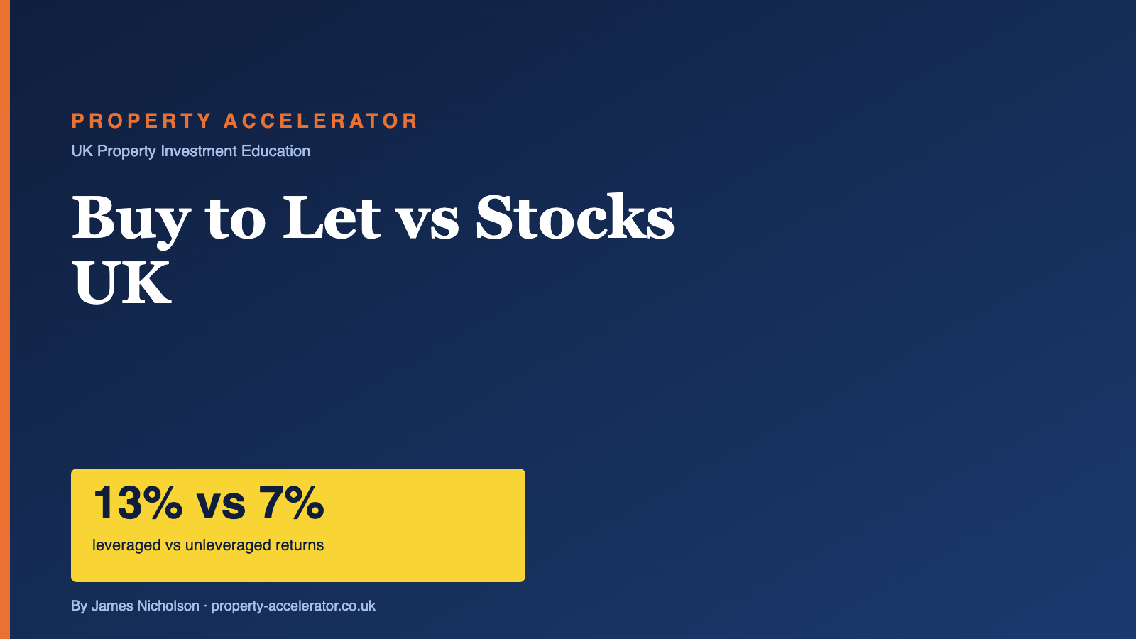 Buy to Let vs Stocks UK — Property Accelerator